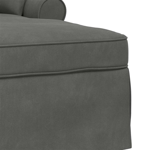Grote foto vidaxl chaise lounge met rok met kussen 3 pcs donkergrijs katoen stof huis en inrichting bankstellen