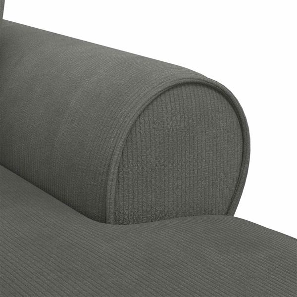 Grote foto vidaxl chaise lounge met rok met kussen 3 pcs donkergrijs katoen stof huis en inrichting bankstellen