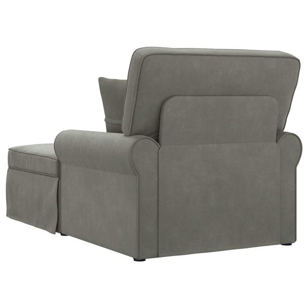 Grote foto vidaxl chaise lounge met rok met kussen 3 pcs lichtgrijs katoen stof huis en inrichting bankstellen