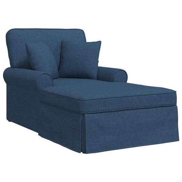 Grote foto vidaxl chaise lounge met rok met kussen met kussen 3 pcs blauw stof huis en inrichting bankstellen
