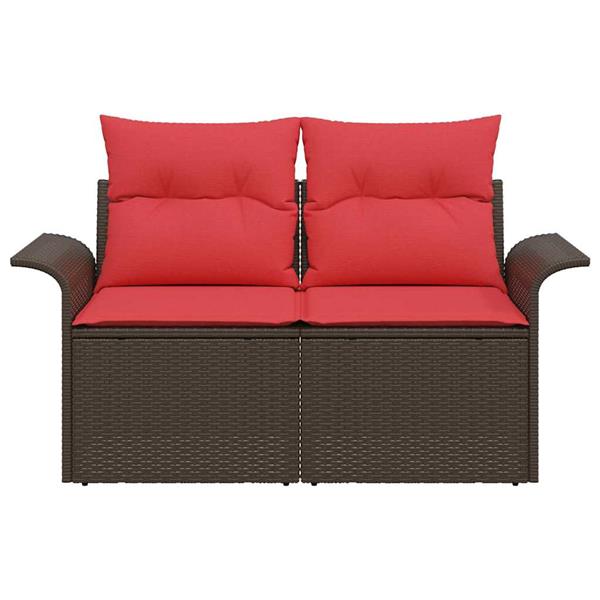 Grote foto vidaxl tuinbank met kussen 141 x 62 x 69 cm poly rattan tuin en terras tuinmeubelen