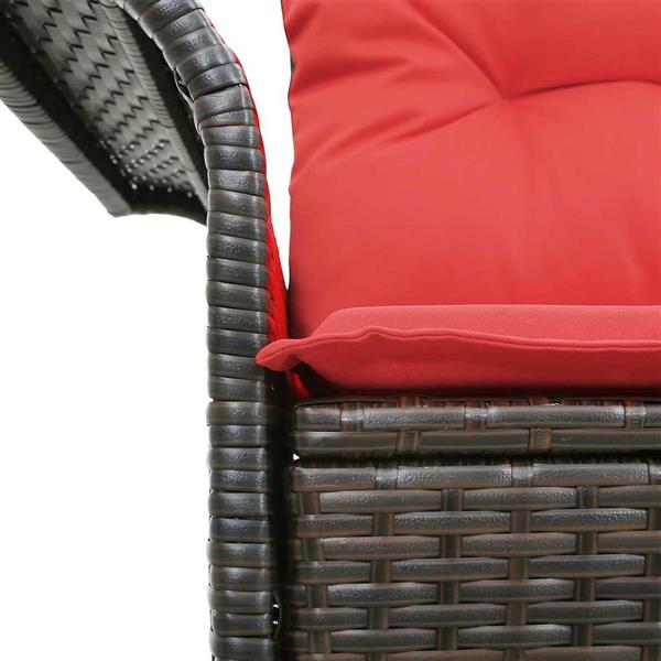 Grote foto vidaxl tuinbank met kussen 141 x 62 x 69 cm poly rattan tuin en terras tuinmeubelen