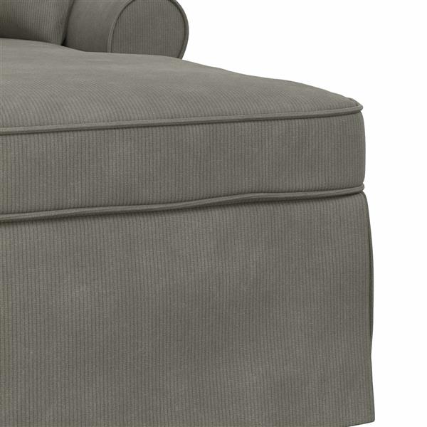 Grote foto vidaxl chaise lounge met rok met kussen 3 pcs lichtgrijs katoen stof huis en inrichting bankstellen