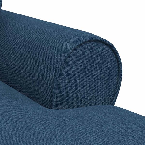 Grote foto vidaxl chaise lounge met rok met kussen met kussen 3 pcs blauw stof huis en inrichting bankstellen