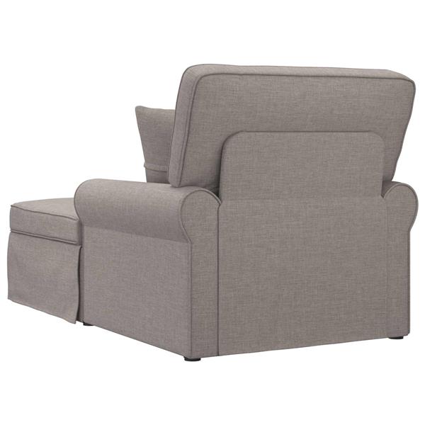 Grote foto vidaxl chaise lounge met rok met kussen met kussen 3 pcs taupe stof huis en inrichting bankstellen