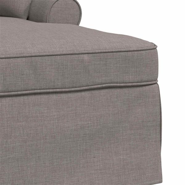 Grote foto vidaxl chaise lounge met rok met kussen met kussen 3 pcs taupe stof huis en inrichting bankstellen