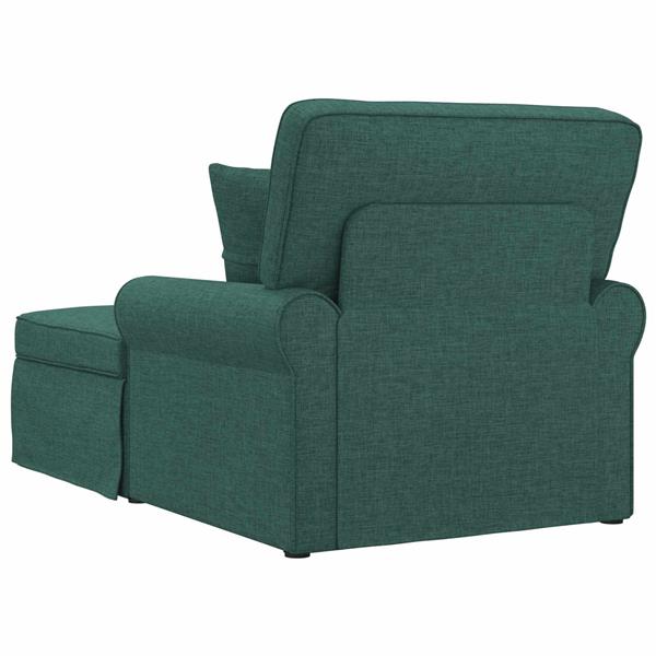 Grote foto vidaxl chaise lounge met rok met kussen 3 pcs donkergroen stof huis en inrichting bankstellen