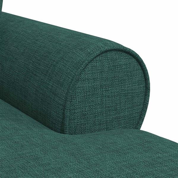 Grote foto vidaxl chaise lounge met rok met kussen 3 pcs donkergroen stof huis en inrichting bankstellen