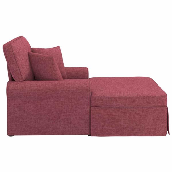 Grote foto vidaxl chaise lounge met rok met kussen met kussen 3 pcs wijnrood stof huis en inrichting bankstellen