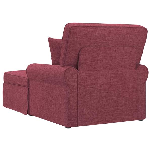 Grote foto vidaxl chaise lounge met rok met kussen met kussen 3 pcs wijnrood stof huis en inrichting bankstellen
