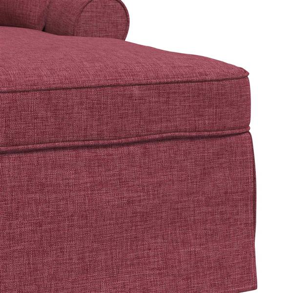 Grote foto vidaxl chaise lounge met rok met kussen met kussen 3 pcs wijnrood stof huis en inrichting bankstellen