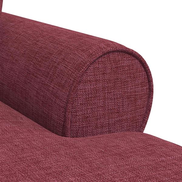 Grote foto vidaxl chaise lounge met rok met kussen met kussen 3 pcs wijnrood stof huis en inrichting bankstellen