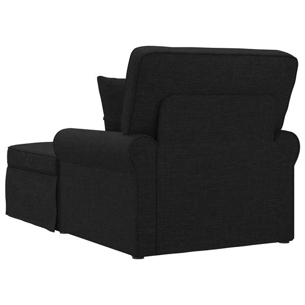Grote foto vidaxl chaise lounge met rok met kussen met kussen 3 pcs zwart stof huis en inrichting bankstellen