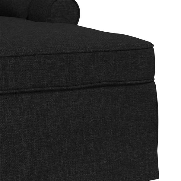 Grote foto vidaxl chaise lounge met rok met kussen met kussen 3 pcs zwart stof huis en inrichting bankstellen