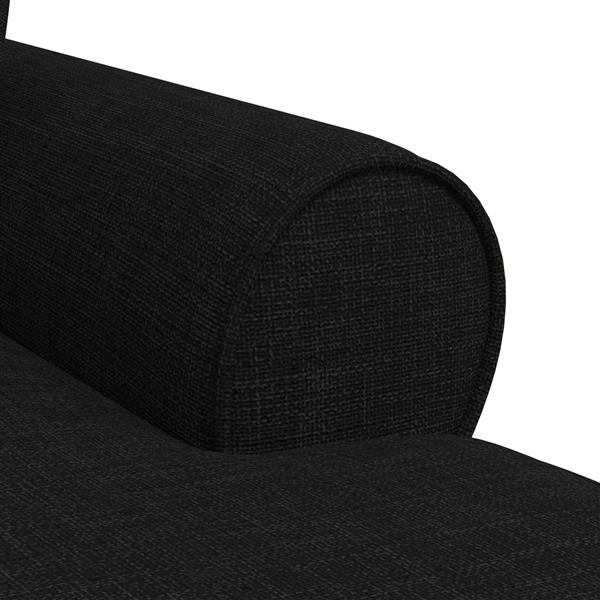 Grote foto vidaxl chaise lounge met rok met kussen met kussen 3 pcs zwart stof huis en inrichting bankstellen