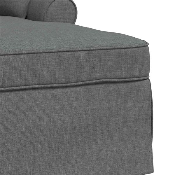 Grote foto vidaxl chaise lounge met rok met kussen 3 pcs donkergrijs stof huis en inrichting bankstellen