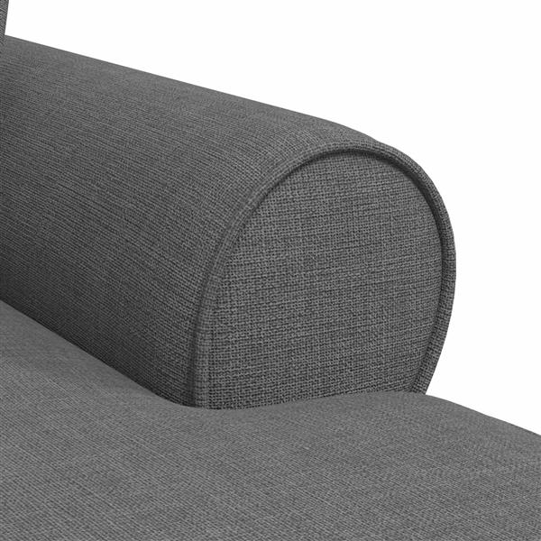 Grote foto vidaxl chaise lounge met rok met kussen 3 pcs donkergrijs stof huis en inrichting bankstellen