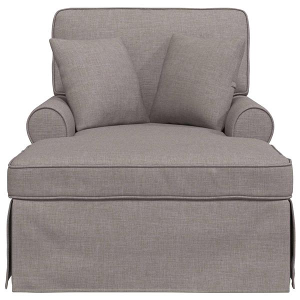 Grote foto vidaxl chaise lounge met rok met kussen met kussen 3 pcs taupe stof huis en inrichting bankstellen
