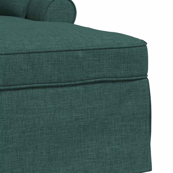 Grote foto vidaxl chaise lounge met rok met kussen 3 pcs donkergroen stof huis en inrichting bankstellen