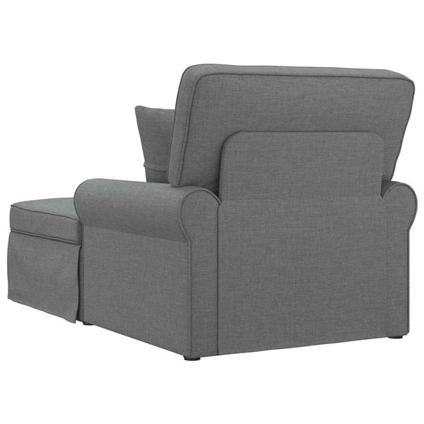 Grote foto vidaxl chaise lounge met rok met kussen 3 pcs donkergrijs stof huis en inrichting bankstellen