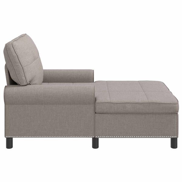Grote foto vidaxl chaise lounge met kussen taupe 91 x 157 x 91 cm stof huis en inrichting bankstellen