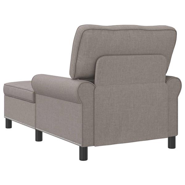 Grote foto vidaxl chaise lounge met kussen taupe 91 x 157 x 91 cm stof huis en inrichting bankstellen