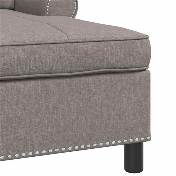 Grote foto vidaxl chaise lounge met kussen taupe 91 x 157 x 91 cm stof huis en inrichting bankstellen