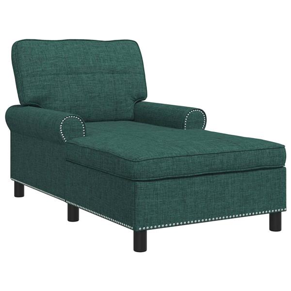 Grote foto vidaxl chaise lounge met kussen donkergroen 91 x 157 x 91 cm stof huis en inrichting bankstellen