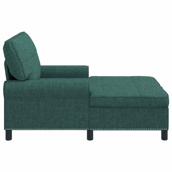 Grote foto vidaxl chaise lounge met kussen donkergroen 91 x 157 x 91 cm stof huis en inrichting bankstellen