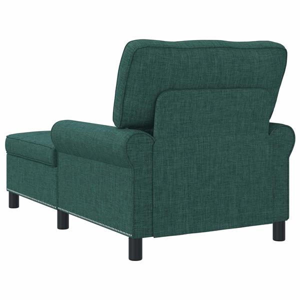 Grote foto vidaxl chaise lounge met kussen donkergroen 91 x 157 x 91 cm stof huis en inrichting bankstellen