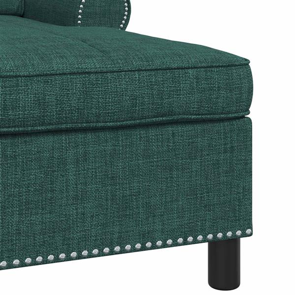 Grote foto vidaxl chaise lounge met kussen donkergroen 91 x 157 x 91 cm stof huis en inrichting bankstellen