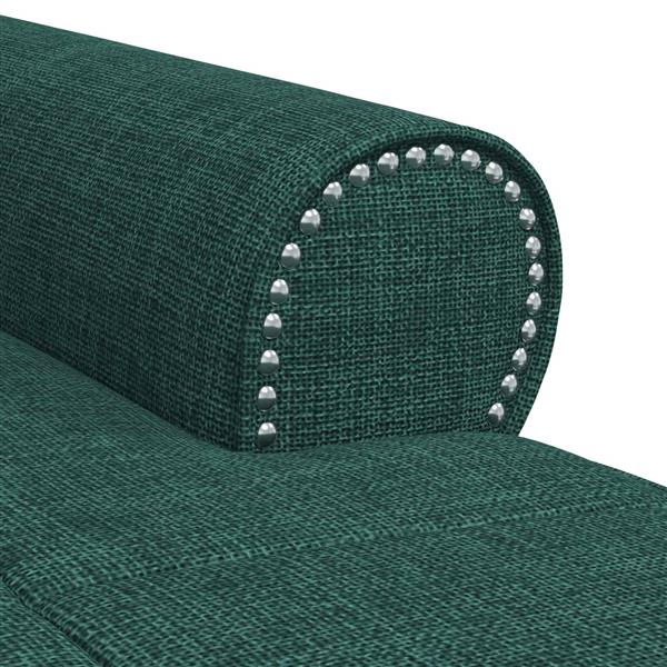 Grote foto vidaxl chaise lounge met kussen donkergroen 91 x 157 x 91 cm stof huis en inrichting bankstellen