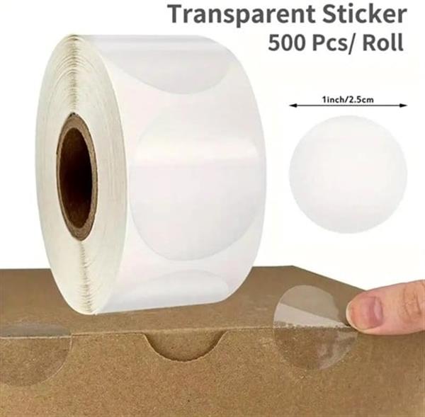 Grote foto thermische labels blanco etiketten voor thermal labelprinters diverse merken transparant rond 25 mm verzamelen overige verzamelingen