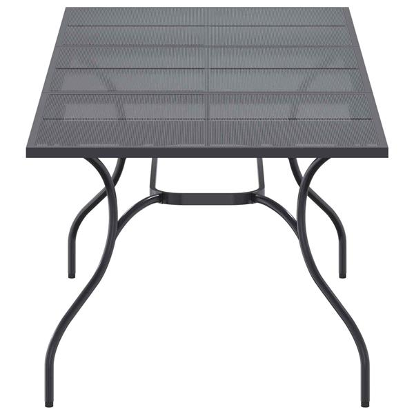 Grote foto vidaxl uiterbreidbare mesh eettafel antracietkleurig 212 x 90 x 76 cm tuin en terras tuinmeubelen