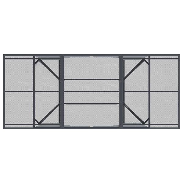 Grote foto vidaxl uiterbreidbare mesh eettafel antracietkleurig 212 x 90 x 76 cm tuin en terras tuinmeubelen