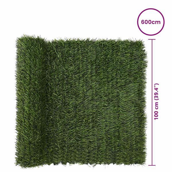 Grote foto vidaxl kunstmatige omheining lichtgroen 1 x 6 m pvc en staal tuin en terras sierplanten