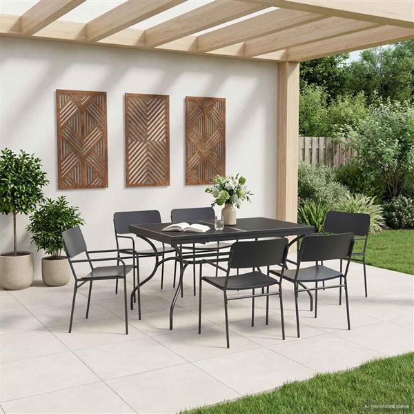 Grote foto vidaxl uiterbreidbare mesh eettafel antracietkleurig 212 x 90 x 76 cm tuin en terras tuinmeubelen