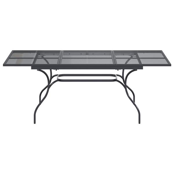 Grote foto vidaxl uiterbreidbare mesh eettafel antracietkleurig 212 x 90 x 76 cm tuin en terras tuinmeubelen