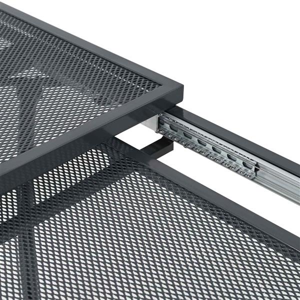 Grote foto vidaxl uiterbreidbare mesh eettafel antracietkleurig 212 x 90 x 76 cm tuin en terras tuinmeubelen