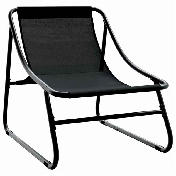 Grote foto vidaxl tuinmeubelen met kussen 3 pcs zwart gepoedercoat staal tuin en terras tuinmeubelen
