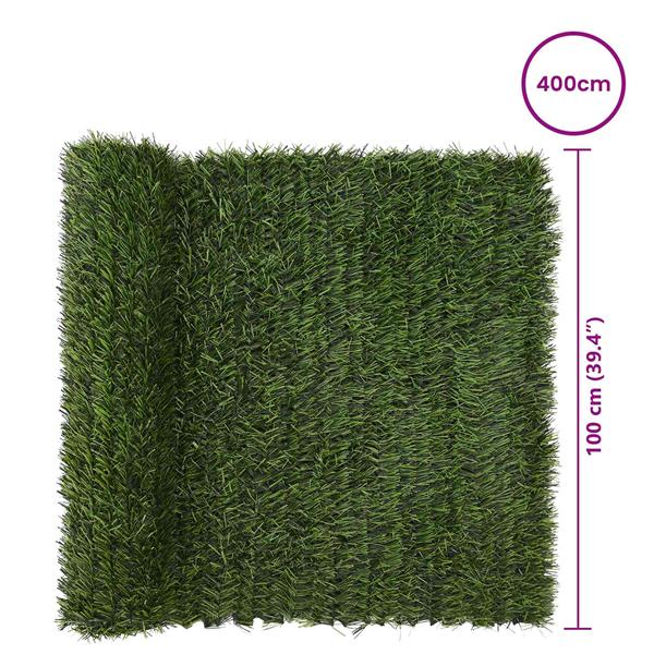 Grote foto vidaxl kunstmatige omheining lichtgroen 1 x 4 m pvc en staal tuin en terras sierplanten