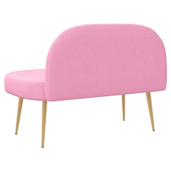 Grote foto vidaxl beklede bank met rugleuning roze 110 x 60 x 76 cm polyester huis en inrichting overige huis en inrichting