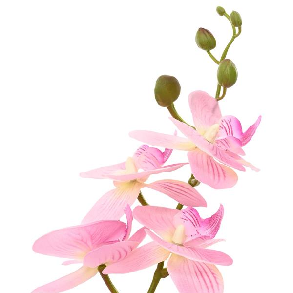 Grote foto vidaxl kunstorchidee met pot roze 45 x 15 x 65 cm stof pe en peva tuin en terras sierplanten