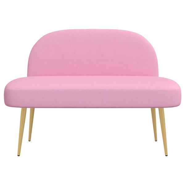 Grote foto vidaxl beklede bank met rugleuning roze 110 x 60 x 76 cm polyester huis en inrichting overige huis en inrichting