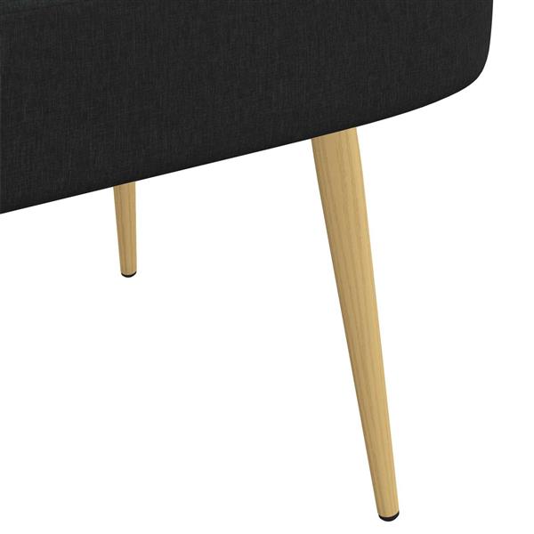 Grote foto vidaxl beklede bank met rugleuning zwart 110 x 60 x 76 cm polyester huis en inrichting overige huis en inrichting