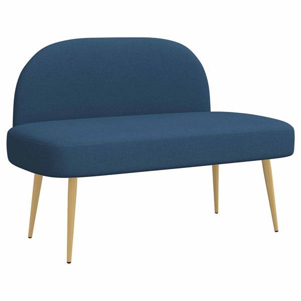 Grote foto vidaxl beklede bank met rugleuning blauw 110 x 60 x 76 cm polyester huis en inrichting overige huis en inrichting