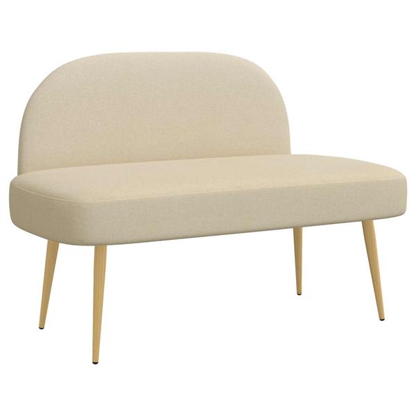 Grote foto vidaxl beklede bank met rugleuning cr mekleurig 110 x 60 x 76 cm huis en inrichting overige huis en inrichting