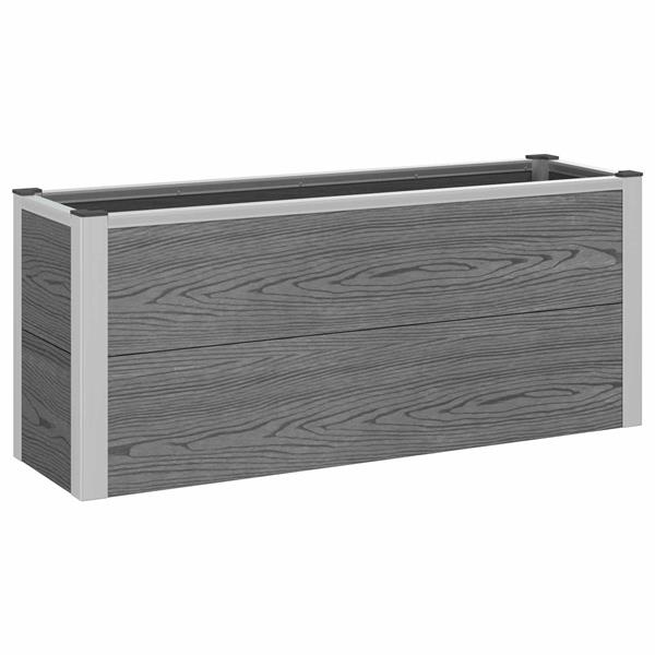 Grote foto vidaxl verhoogde plantenbak grijs 100 x 30 x 22 cm wpc en aluminium tuin en terras overige tuin en terras