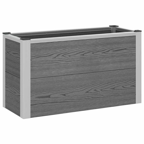 Grote foto vidaxl verhoogde plantenbak grijs 75 x 30 x 22 cm wpc en aluminium tuin en terras overige tuin en terras