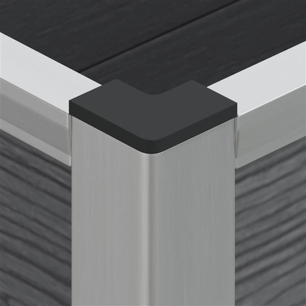 Grote foto vidaxl verhoogde plantenbak grijs 75 x 30 x 22 cm wpc en aluminium tuin en terras overige tuin en terras